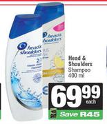 Head & Shoulders Shampoo-400ml Each