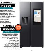 Samsung 594L Bespoke AI side By Side Fridge 21.5" Family Hub Screen Black RS90F64A2FFA