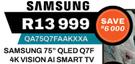 Samsung 75" QLED Q7F 4K Vision AI Smart TV QA75Q7FAAKXXA