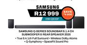 Samsung Q-Series Soundbar 9.1.4 CH Subwoofer & Rear Speaker 2025 HW-Q930F