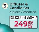 Diffuser & Candle Set Assorted (3 Pieces)-Per Set