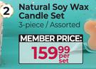 Natural Soy Wax Candle Set Assorted (3 Piece)-Per Set