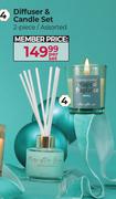 Diffuser & Candle Set Assorted (2 Pieces)-Per Set 