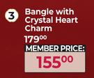 Bangle With Crystal Heart Charm