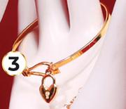 Bangle With Crystal Heart Charm