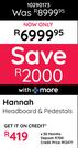 Hannah Headboard & Pedestals 10290173