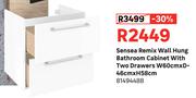 Sensea Remix Wall Hung Bathroom Cabinet With Two Drawers W60cm x D46cm x H58cm 81494488