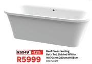 Reef Freestanding Bath Tub Skirted White W170cm x D80cm x H56cm 81474329