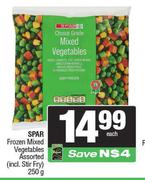 Spar Frozen Mixed Vegetables Assorted-250g Each