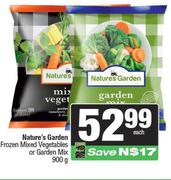 Nature's Garden Frozen Mixed Vegetables Or Garden Mix-900g Each