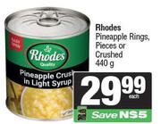 Rhodes Pineapple Rings, Pieces Or Crushed-440g Each