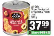 All Gold Super Fine Apricot Or Apricot & Peach Jam-900g Each