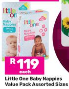 Little One Baby Nappies Value Pack (Assorted Sizes)-Each
