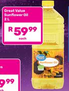 Great Value Sunflower Oil-2L Each