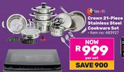 Tissolli Crown 21 Piece Stainless Steel Cookware Set-Per Set
