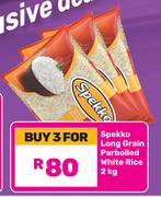 Spekko Long Grain Parboiled White Rice-For 3 x 2Kg