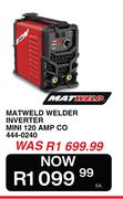 Matweld Welder Inverter Mini 120 Amp CO 444-0240