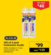 Alcolin 4-Pack Contractors Acrylic 850030162-300ml