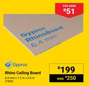 Gyproc Rhino Ceiling Board 7309-6.4mm X 1.2m X 3.0m