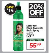 Sofnfree Black Castor Oil Braid Spray-350ml