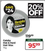 Gatsby Mat & Hard Hair Wax-75g