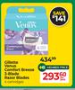 Gillette Venus Comfort Breeze 3 Blade Razor Blades 4 Cartridges-Per Pack