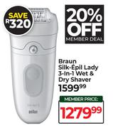Braun Silk Epil Lady 3 In 1 Wet & Dry Shaver