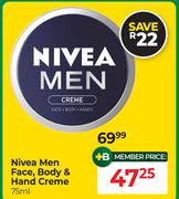 Nivea Men Face, Body & Hand Creme-75ml