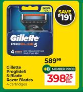 Gillette Proglide5 5-Blade Razor Blades 4 Cartridges-Per Pack