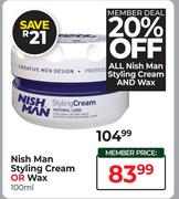 Nish Man Styling Cream Or Wax-100ml
