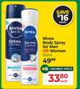 Nivea Body Spray For Men Or Women-150ml Each