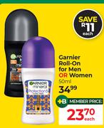 Garnier Roll-on For Men Or Women-50ml Each