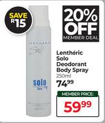 Lentheric Solo Deodorant Body Spray-250ml