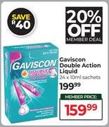 Gaviscon Double Action liquid-24 x 10ml Sachets