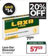 Laxa-Dor Bisacody-30 Tablets