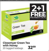 Closemyer Green Tea With Honey-20 Tagged Teabags