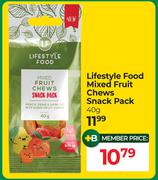 Lifestyle Food Mixed Fruit Chews Snack Pack-40g