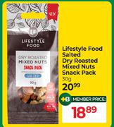 Lifestyle Food Salted Dry Roasted Mixed Nuts & Snack Pack-30g