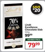 Lindt Excellence Chocolate Slab-100g