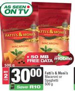 Fatti's & Moni's Macaroni Or Spaghetti-For 2 x 500g