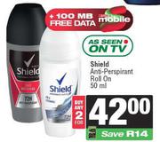 Shield anti Perspirant Roll On-For 2 x 50ml
