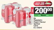 Kix Raspberry Peach Flavour Spritzer Cans-For 2 x 6 x 440ml