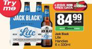 Jack Black Lite Handies-6 x 330ml
