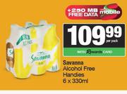 Savanna Alcohol Free Handies-6 x 330ml