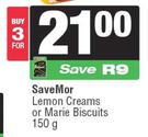SaveMor Lemon Creams Or Marie Biscuits 150g-For 3