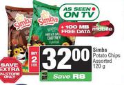Simba Potato Chips Assorted-For 2 x 120g