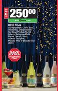 Olive Brook Sauvignon Blanc,Chenin Blanc,Chardonnay,Shiraz/Cabernet Red Blend,Pinotage-6 x 750ml 