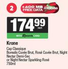 Krone Cap Classique Borealis Cuvee Brut,Rose Cuvee Brut,Night Nectar Demi Sec Or Night Nectar-750ml