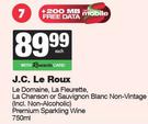 J.C.Le Roux Le Domaine,Le Flurette,La Chanson Or Sauv Blanc Non Vintage Premium Sparkline Wine-750ml