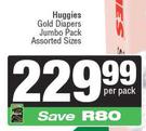 Huggies Gold Diapers Jumbo Pack (Assorted Sizes)-Per Pack